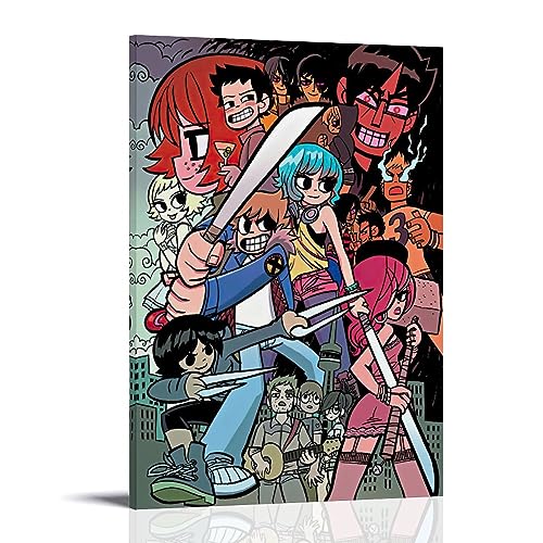 UMCHU Scott Pilgrim Vs The World Anime Poster Dekorative Malerei Leinwand Wandkunst Wohnzimmer Poster Schlafzimmer Malerei,Wandkunst Bilddruck Moderne Familienzimmer Dekor 12x18inch(30x45cm) von UMCHU