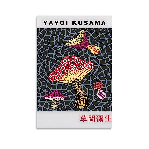 UMCHU YAYOI KUSAMA Mushroom Poster Dekorative Malerei Leinwand Wandkunst Wohnzimmer Poster Schlafzimmer Malerei,Wandkunst Bilddruck Moderne Familienzimmer Dekor 08x12inch(20x30cm) von UMCHU