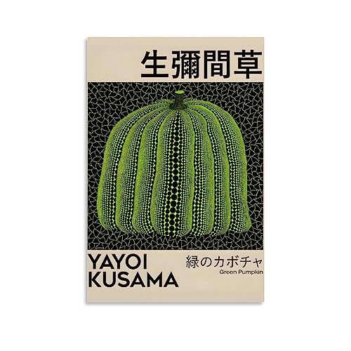 UMCHU Yayoi Kusama Green Pumpkin Poster Dekorative Malerei Leinwand Wandkunst Wohnzimmer Poster Schlafzimmer Malerei,Wandkunst Bilddruck Moderne Familienzimmer Dekor 16x24inch(40x60cm) von UMCHU