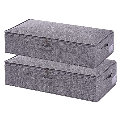 UMDONX Unterbett-Aufbewahrungsbehälter, Aufbewahrungsbeutel, groß, atmungsaktiv, für Bettwäsche, Bettdecken, Decken, mit Reißverschluss, Grau von UMDONX