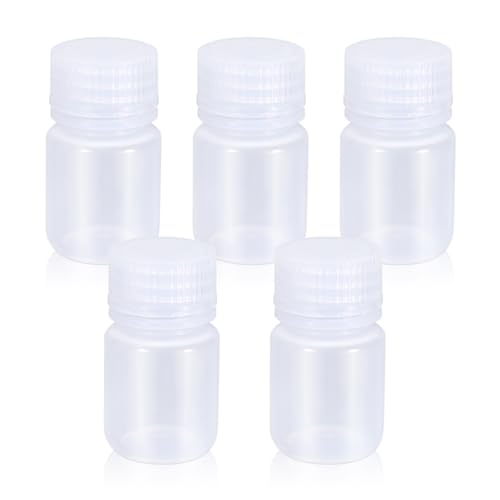 UMETASS PP Weitmundige Laborreagenzienflasche, Chemischer Behälter in Laborqualität, Versiegelte Auslaufsicheredurchsichtige Flasche, Pillenflasche, Wasserprobenflasche (Durchsichtig, 30ml) von UMETASS