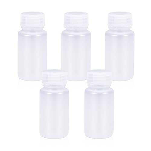 UMETASS PP Weitmundige Laborreagenzienflasche, Chemischer Behälter in Laborqualität, Versiegelte Auslaufsicheredurchsichtige Flasche, Pillenflasche, Wasserprobenflasche (Durchsichtig, 60ml) von UMETASS