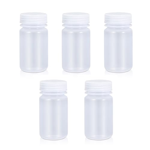 UMETASS pp Weitmundige Laborreagenzienflasche, chemischer Behälter in Laborqualität, versiegelte auslaufsichere durchsichtige Flasche, Pillenflasche, Wasserprobenflasche (Durchsichtig, 125ml) von UMETASS