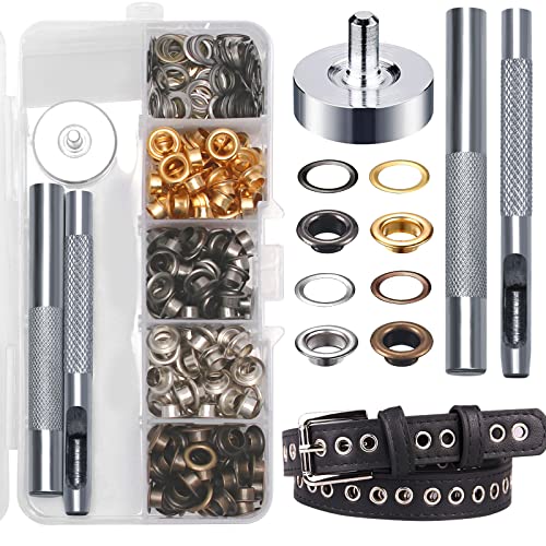 5mm Ösen Set,200Pcs Grommet Werkzeug kit,Metallösen Ösen Scheiben in 4 Farben,Ösenzange Grommet Ösen mit Aufbewahrungsbox für DIY,Stoff,Planen,Leder von UMILKI