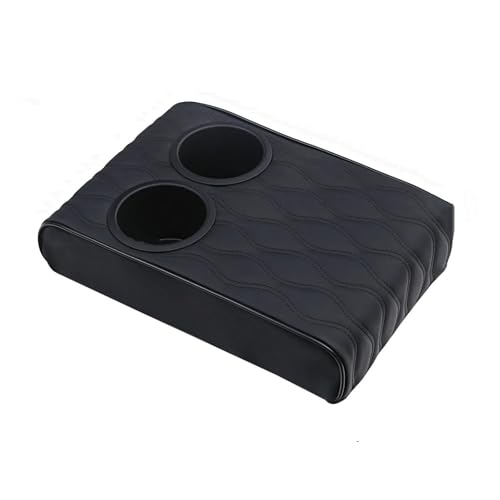 UMIXIRE Universal-Armlehnenkissen für die Mittelkonsole des Autos Armlehnenpolstermatte mit 2 Getränkehaltern(Black L) von UMIXIRE