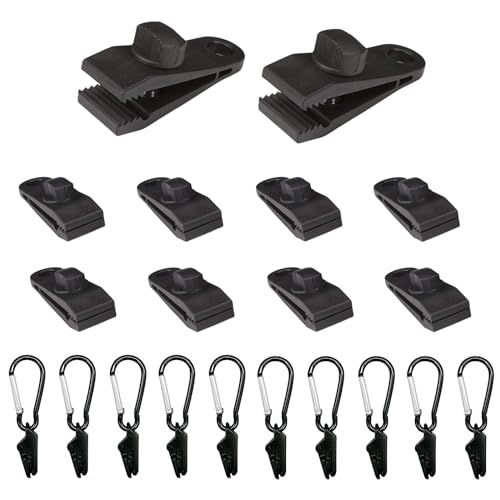 40 Stück Planenclips Zeltplanen Clips, Tarp Clips für Boots Zeltplane, Upgrade Multifunktion Planenbefestigung Befestigung an markise für Boots Zelte Markisen Windseil und Banner von UMLIPOT