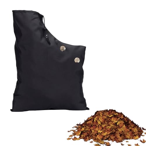 UMLIPOT Fangsack Laubsauger, 2 Stück Laubsauger Fangsack, Universal Ersatz Auffangsack Laubbläser, Schwarz mit Reißverschluss, Dekorative Metallknöpfe von UMLIPOT