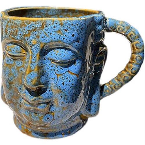 UMMEI Buddha Neuheit Becher Keramik Weiß 11 Ounce Große Geschenkidee Meme Tasse Tasse Tee Tasse Geschenk Für Heißgetränk,Blau von UMMEI