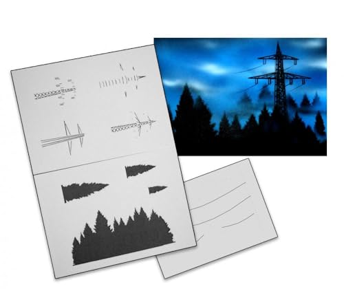 AS-058 Landschaft Step by Step Airbrushschablone Größe L von UMR-Design