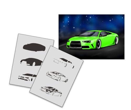 AS-251 Sportwagen Step by Step Airbrushschablone Größe L von UMR-Design