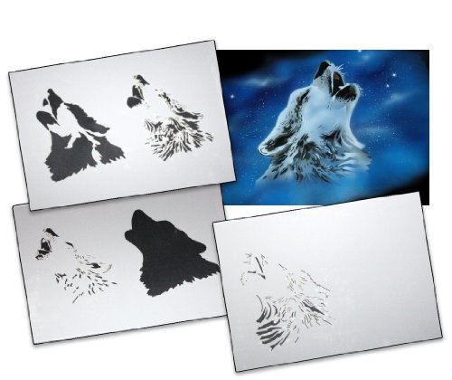 UMR-DESiGN AS-001 Wolfkopf Step by Step Schablone für Acryl, Airbrush, Spray, Lacke und Wandfarbe Größe XL UMR-DESiGN AS-001 Wolfkopf Step by Step Schablone für Acryl, Airbrush, Spray, Lacke und Wandfarbe Größe XL von UMR-Design