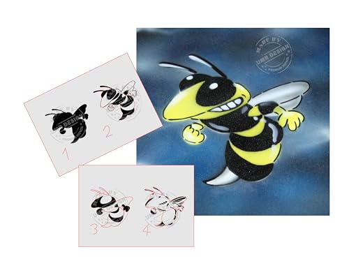 UMR-DESiGN AS-018 Biene Step by Step Schablone für Acryl, Airbrush, Spray, Lacke und Wandfarbe UMR-DESiGN AS-018 Biene Step by Step Schablone für Acryl, Airbrush, Spray, Lacke und Wandfarbe von UMR-Design