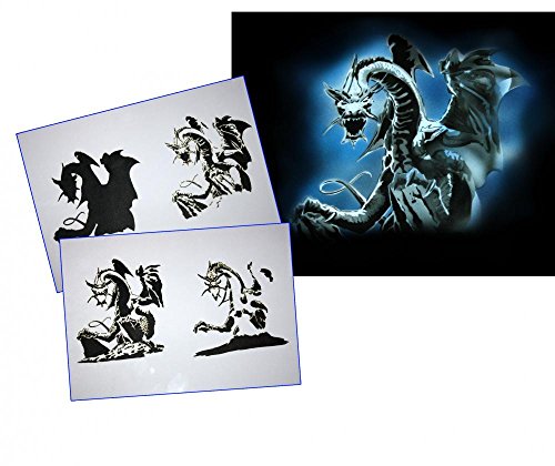 UMR-Design AS-073 Drache Airbrushschablone Step by Step Grösse M von UMR-Design