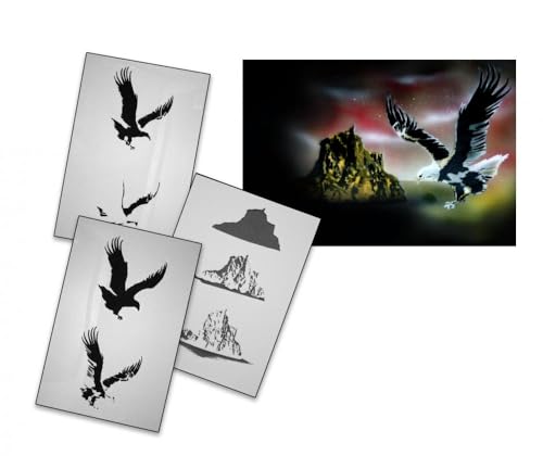 UMR-Design AS-081 Adler Airbrushschablone Step by Step Grösse L von UMR-Design