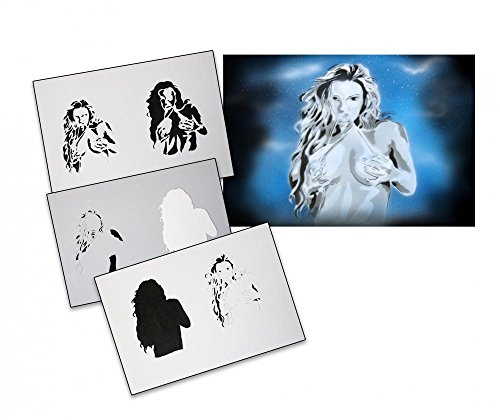 UMR-Design AS-089 Frau Airbrushschablone Step by Step Grösse L von UMR-Design