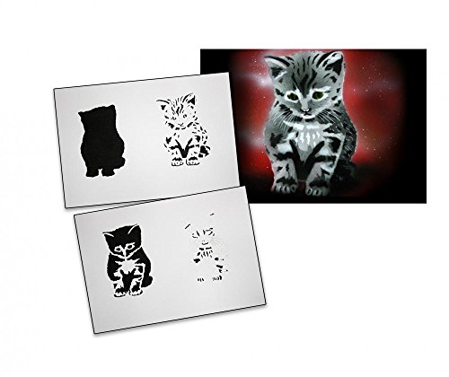 UMR-Design AS-098 Katze Airbrushschablone Step by Step Grösse L von UMR-Design
