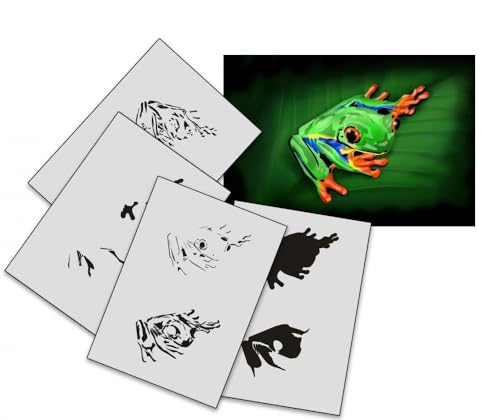 UMR-Design AS-188 Frog Airbrushschablone Step by Step Grösse L von UMR-Design