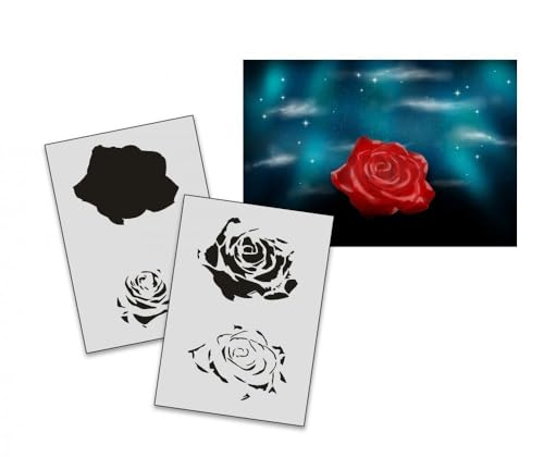 UMR-Design AS-192 Rose Airbrushschablone Step by Step Grösse M von UMR-Design