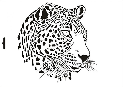 UMR-Design W-002 Leopard Wand/Textil Schablone Grösse A3 von UMR-Design