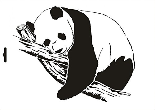 UMR-Design W-048 Panda Wand/Textilschablone Grösse A5 von UMR-Design