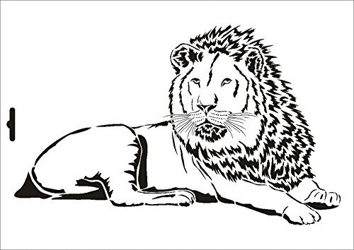 UMR-Design W-054 Lion Wand/Textilschablone Grösse A4 von UMR-Design