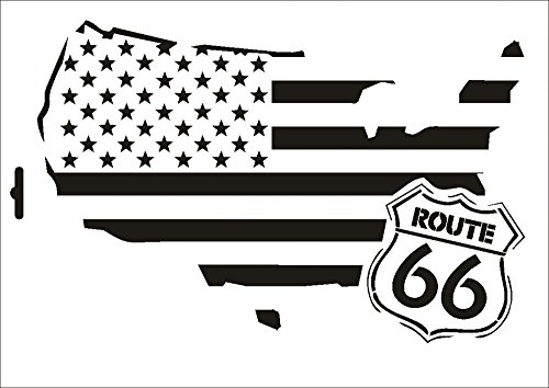 UMR-Design W-109 Route 66 Wand/Textilschablone Grösse A4 von UMR-Design