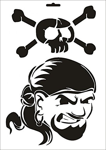 UMR-Design W-166 Pirate Wand/Textilschablone Grösse A5 von UMR-Design