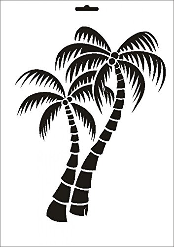UMR-Design W-253 Palms Wand/Textilschablone Grösse A5 von UMR-Design