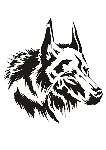 UMR-Design W-647 Wolf Wand/Textilschablone Grösse A3 von UMR-Design