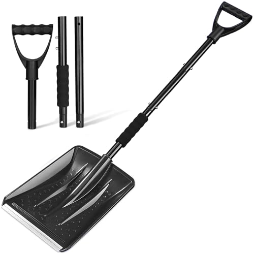 UMUACCAN Schneeschaufel Ergonomisches Design Abnehmbares 4-in-1-Design kann in Zwei Verschiedene Längen geformt Werden Geeignet für Schnee-, Garten- und Campinganlässe（Schwarz von UMUACCAN