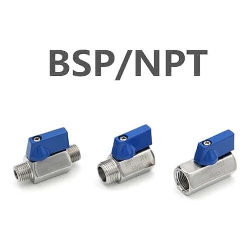 1/2 1/4 3/4 3/8 "BSPT NPT Männlich Weiblich Gewinde Edelstahl SS304 Mini Ball Ventil Wasser Öl Säure Homebrew(3/8",BSP_MALE X FEMALE) von UMXJEXU