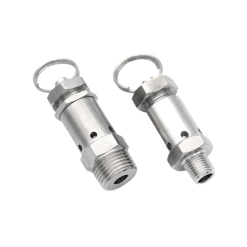 1 stück Mini Air Release Druck Relief Sicherheitsventil 1/4 "1/2" BSPT Männlich 1-8 Bar Auspuff SS304 Edelstahl Homebrew(1/2",1 Bar Fixed) von UMXJEXU