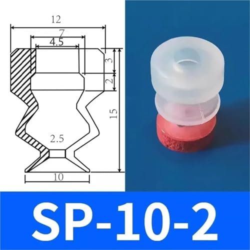 10 STÜCKE Vakuum-Saugnapf-Schwamm Spurlose Absaugung for Glatte Oberfläche 5mm Montageloch Saugnapf for Spritzgussmaschine,(DP10) von UMXJEXU