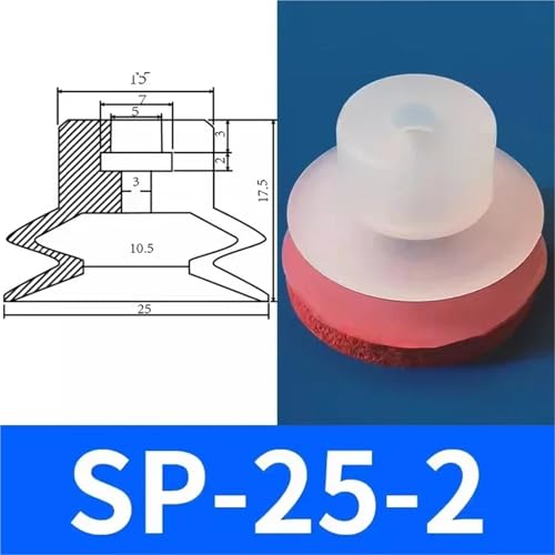 10 STÜCKE Vakuum-Saugnapf-Schwamm Spurlose Absaugung for Glatte Oberfläche 5mm Montageloch Saugnapf for Spritzgussmaschine,(DP25) von UMXJEXU