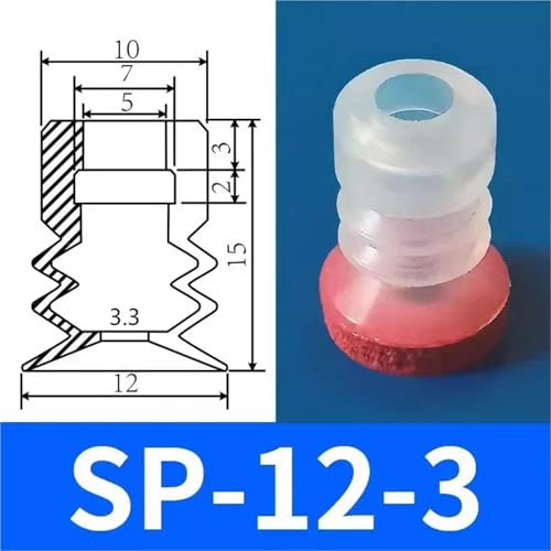 10 STÜCKE Vakuum-Saugnapf-Schwamm Spurlose Absaugung for Glatte Oberfläche 5mm Montageloch Saugnapf for Spritzgussmaschine,(MP12) von UMXJEXU