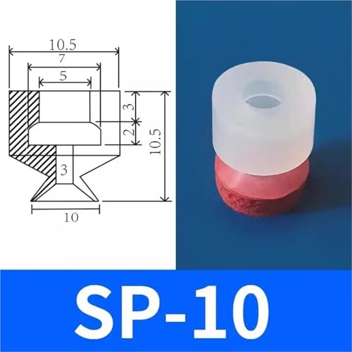 10 STÜCKE Vakuum-Saugnapf-Schwamm Spurlose Absaugung for Glatte Oberfläche 5mm Montageloch Saugnapf for Spritzgussmaschine,(SP10) von UMXJEXU