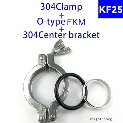 KF16 KF25 KF40 KF50 Vakuum Klemme Set 304 Edelstahl Aluminium Legierung Flansch Ring Zentrum Halterung Rohr Armaturen FPM O-ring(SS304 KF25 Suit,5PCS) von UMXJEXU