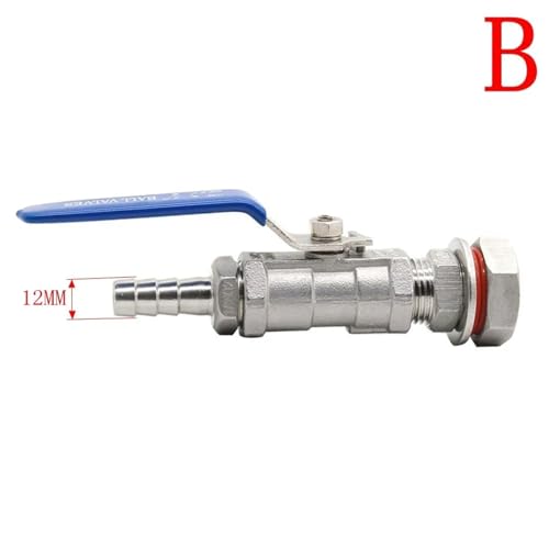 SS304 Edelstahl 1/2 "Nahtlosen Kompakte Kugel Ventil & Barb-Homebrew Bier Kessel Topf Kugel ventil set dichtung mutter pagode splice(B 243.6g) von UMXJEXU