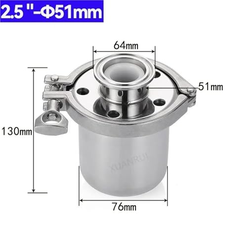SS304 Edelstahl Atemschutzmaske 38 51 mm Rohrleitung Außendurchmesser Ferrule 50,5 64 mm Tri Clamp 2,5 "5" 10 "geeignet Homebrew Bier(2.5inch-OD51-76) von UMXJEXU