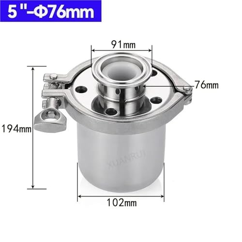 SS304 Edelstahl Atemschutzmaske 38 51 mm Rohrleitung Außendurchmesser Ferrule 50,5 64 mm Tri Clamp 2,5 "5" 10 "geeignet Homebrew Bier(5inch-OD76-102) von UMXJEXU