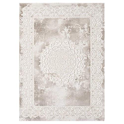 UN AMOUR DE TAPIS - Teppich Orient Stil, 300 x 400 cm, rechteckig, KHY BALROD Beige, für Esszimmer, geeignet für Fußbodenheizung von UN AMOUR DE TAPIS