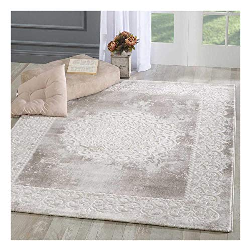 UN AMOUR DE TAPIS - Teppich Orient Stil 240 x 340 cm, rechteckig, KHY BALROD Beige, für Esszimmer, geeignet für Fußbodenheizung von UN AMOUR DE TAPIS