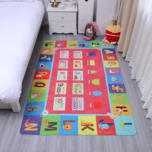 @UNACA1S1A ABC Kinderteppiche weicher und hochwertiger Kinder Spielteppich pädagogische ABC Teppiche für Kinder Spielzimmer und Klassenzimmer, 150x90cm von @UNACA1S1A