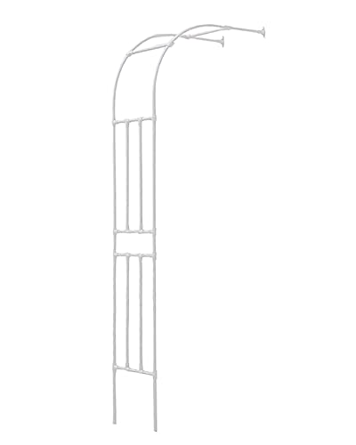 Metall Bogen Rosenbogen Halbbogen, Pflanzen Spaliere Und Rankhilfen Für Kletterpflanzen und Rosen Breite 60/90/120/150/180/220/240/260/300 cm Halbbögen Gartenbogen ( Color : Weiß , Size : W260cm x H27 von UNAGRI