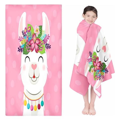 UNAGRI Cartoon Alpaka Trandtuch 90x180 cm Alpaka Badetuch Strandlaken Handtücher 50x100cm Für Fitness Reisen Badetuch Groß 100x200cm Microfaser Handtücher Handtuch (1,40 x 80 cm) von UNAGRI