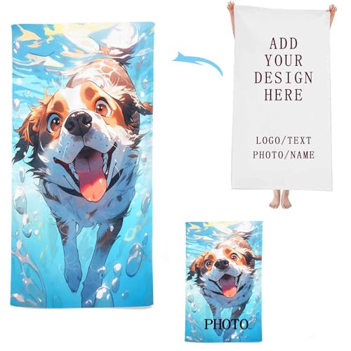 UNAGRI Personalisiertes Mikrofaser Strandtuch Mit Namen Foto, Groß 100x200cm von UNAGRI