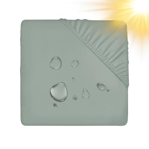 UNBBRRL Sofa Sitzkissenbezug Outdoor, Polsterbezug FüR Couch Sofa überzug Wasserdicht, Stretch Elastischer Kissenbezüge rutschfest (Silbergrau,Rückenlehne) von UNBBRRL
