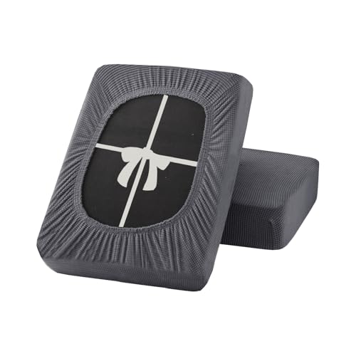UNBBRRL Sofa sitzkissenbezug Stretch, rutschfest bezüge für Sofa mit Krawatten, sitzkissenbezug eckbank überzug Couch schoner Auflage (W(135-165cm),D(65-95cm),med Gray) von UNBBRRL