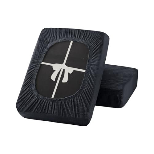 UNBBRRL Sofa sitzkissenbezug Stretch, rutschfest bezüge für Sofa mit Krawatten, sitzkissenbezug eckbank überzug Couch schoner Auflage (W(60-90cm),D(30-50cm),Dark Gray) von UNBBRRL