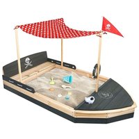 Gebraucht] Piratenschiff Sandkasten Boot Sandkiste Sandbox Mit Sonnensegel 2m Lang Holz B-Ware von UNBEKANNT